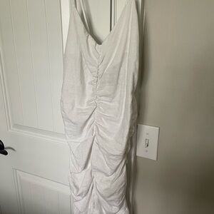 Zara Linen blend dress NEW white (4-6)